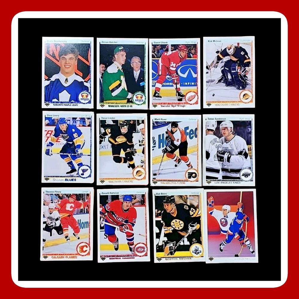 Upper Deck 1991-92 NHL Hockey Card Lot 12ct Set‎ Vintage Trevor Linden Mark Howe